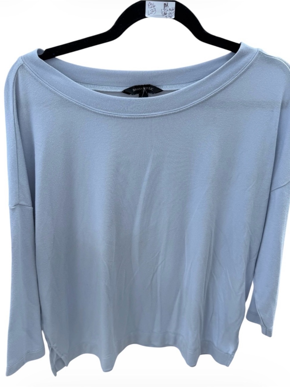 Banana Republic Threadsoft Light Blue Relaxed Boatneck Top Oversized Medium